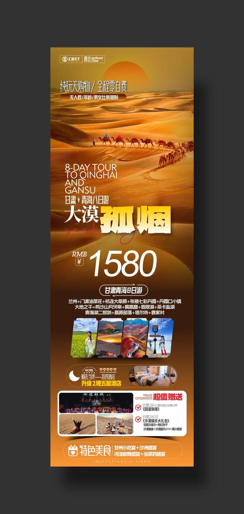西北旅游产品系列海报因为专注所以专业